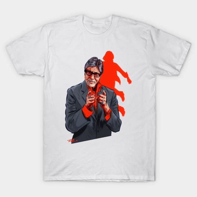 Amitabh Bachchan - An illustration by Paul Cemmick T-Shirt by PLAYDIGITAL2020